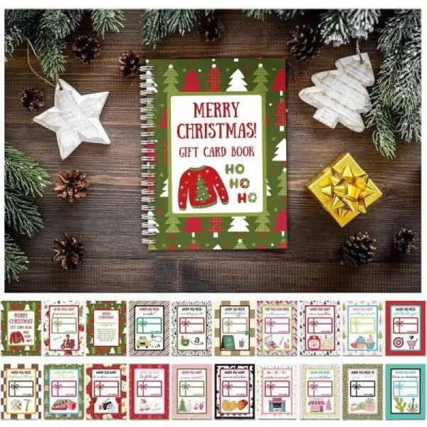 🎄📚Christmas Gift Card Book - 🎁Surprises On Every Page📚Hardcover & Durability Line